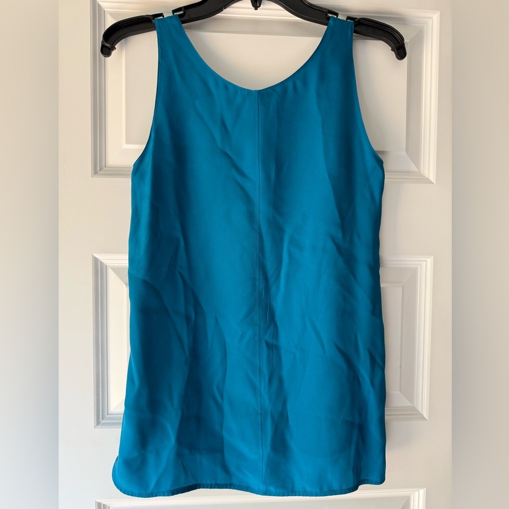Vince Turquoise Silk Tank Top Blouse Size XXS - Picture 6 of 8